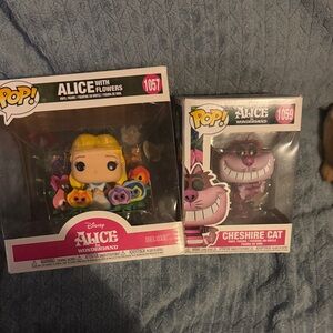 Funko Pop! Alice with Flowers and Cheshire Cat Figures